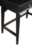 Alpine Furniture Flynn Mini Desk, Black 966BLK-65 Black Mahogany Solids & Okoume Veneer 36 x 20 x 31