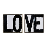 Contemporary 95x47, Set of 2 -  Hand Painted Love Frame, Black