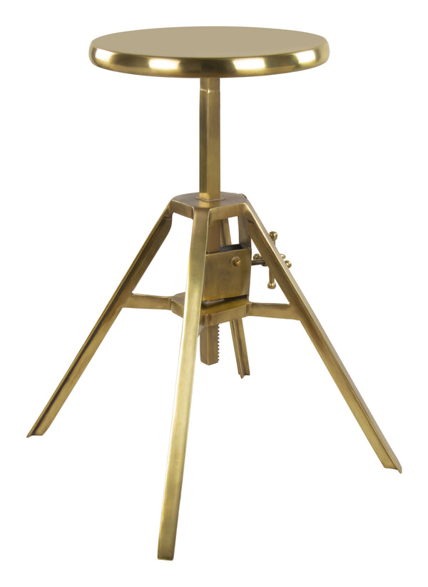 Zuo Modern Mercy Iron, MDF, Aluminum Modern Commercial Grade Stool Gold Iron, MDF, Aluminum