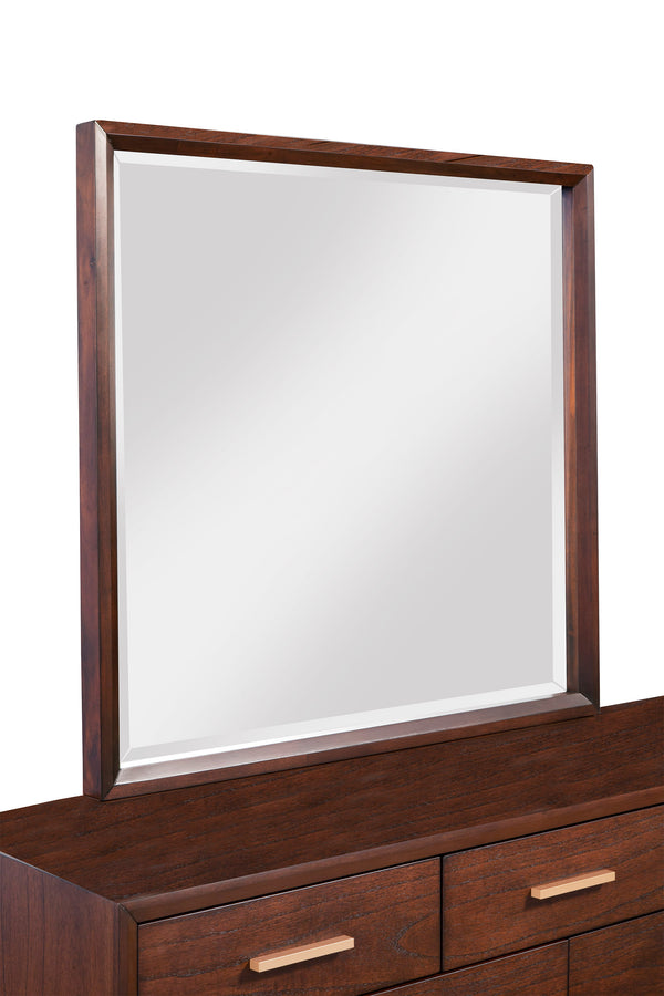 Alpine Furniture Gramercy Mirror 1978-06 Walnut Mahogany Solids & Veneer 40 x 2 x 37.5