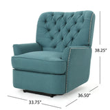 Salomo Tufted Dark Teal Fabric Power Recliner Noble House