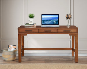 Nova Large Desk in Honey Maple - Elegant Mahogany Design with Dovetail Drawers & Smooth Glides