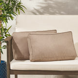 Gold Coast Outdoor Rectanglular Water Resistant 12"x20" Lumbar Pillows, Tuscany Noble House