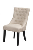 Alpine Furniture Prairie Set of 2 Upholstered Side Chairs, Cream Linen 1568-02 Cream Linen Polyester Fabric 21.5 x 24 x 37