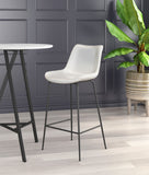 Zuo Modern Byron 100% Polyurethane, Plywood, Steel Modern Commercial Grade Barstool White, Black 100% Polyurethane, Plywood, Steel