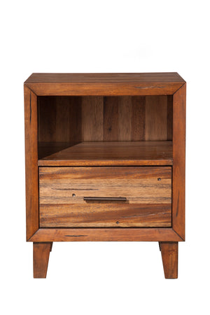 Trinidad Nightstand - Handcrafted Mahogany Beauty with Felt-Lined Drawer and Chic Toffee Finish