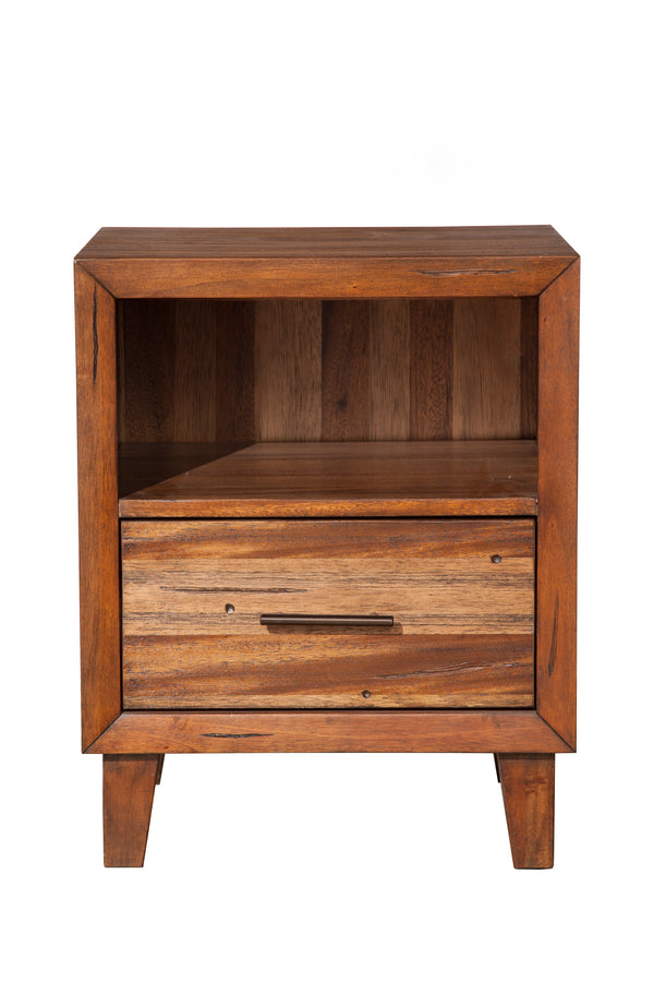 Trinidad Nightstand - Handcrafted Mahogany Beauty with Felt-Lined Drawer and Chic Toffee Finish