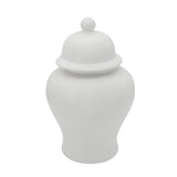 Sagebrook Home Contemporary 18"h Temple Jar, Matte White 15871-01 White Ceramic