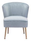 English Elm EE2737 100% Polyester, Plywood, Steel Modern Commercial Grade Accent Chair Blue, Gold 100% Polyester, Plywood, Steel