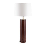 Sagebrook Home Contemporary Wood, 32"h Classic Table Lamp, Brown/off White 50730 Brown Mango Wood