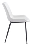 English Elm EE2714 100% Polyurethane, Plywood, Steel Modern Commercial Grade Dining Chair Set - Set of 2 White, Black 100% Polyurethane, Plywood, Steel