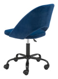 Zuo Modern Treibh 100% Polyester, Plywood, Steel Modern Commercial Grade Office Chair Blue, Black 100% Polyester, Plywood, Steel