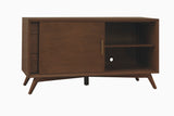 Alpine Furniture Flynn Small TV Console, Walnut 966WAL-15 Walnut Mahogany Solids & Okoume Veneer 50 x 20 x 27