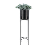 Sagebrook Home Contemporary Set of 3 -  Metal Planters On Stand 40/30/20"h, Gunmetal 14630-01 Black Metal