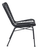 English Elm EE2976 Steel, Polyethylene Modern Commercial Grade Dining Chair Set - Set of 2 Black Steel, Polyethylene