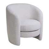 Contemporary Barrel Arm Chair, Ivory
