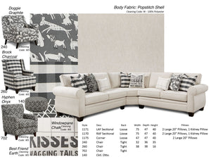 Fusion 140 Transitional Cocktail Ottoman 140 Nyos Charcoal