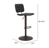 Zuo Modern Holden 100% Polyurethane, Plywood, Steel Modern Commercial Grade Barstool Vintage Black, Dark Bronze 100% Polyurethane, Plywood, Steel