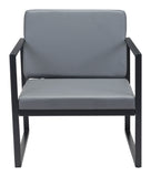 Zuo Modern Claremont 100% Polyurethane, Plywood, Steel Modern Commercial Grade Arm Chair Gray, Black 100% Polyurethane, Plywood, Steel