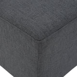 Zahra Dark Grey Fabric Sectional Couch with Ottoman