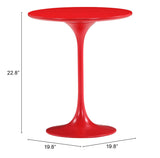 Zuo Modern Wilco Fiberglass, MDF Modern Commercial Grade Side Table Red Fiberglass, MDF