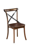 Alpine Furniture Arendal Set of 2 Side Chairs, Burnished Dark Oak 5672-02 Burnished Dark Oak Rubberwood Solids & Oak Veneer 20 x 21.5 x 34