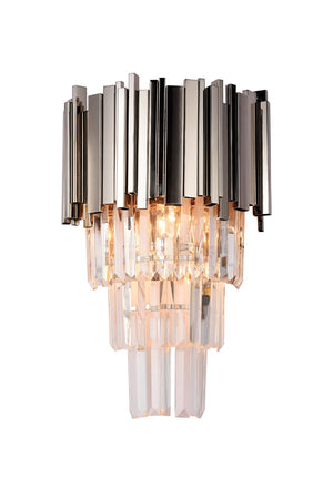 Bethel Chrome Wall Sconce in Metal & Crystal