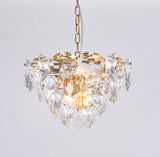 Bethel Gold Chandelier in Steel & Crystal