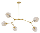 Bethel Gold Chandelier in Metal & Glass