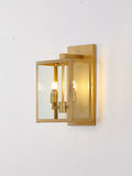 Bethel Gold Outdoor Wall Sconce in Metal & Glass