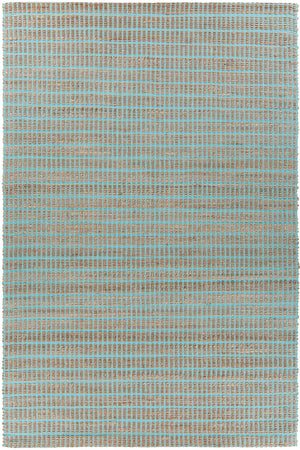 Chandra Rugs Abacus 60% Jute + 40% Cotton Hand-Woven Contemporary Rug Blue 7'9 x 10'6