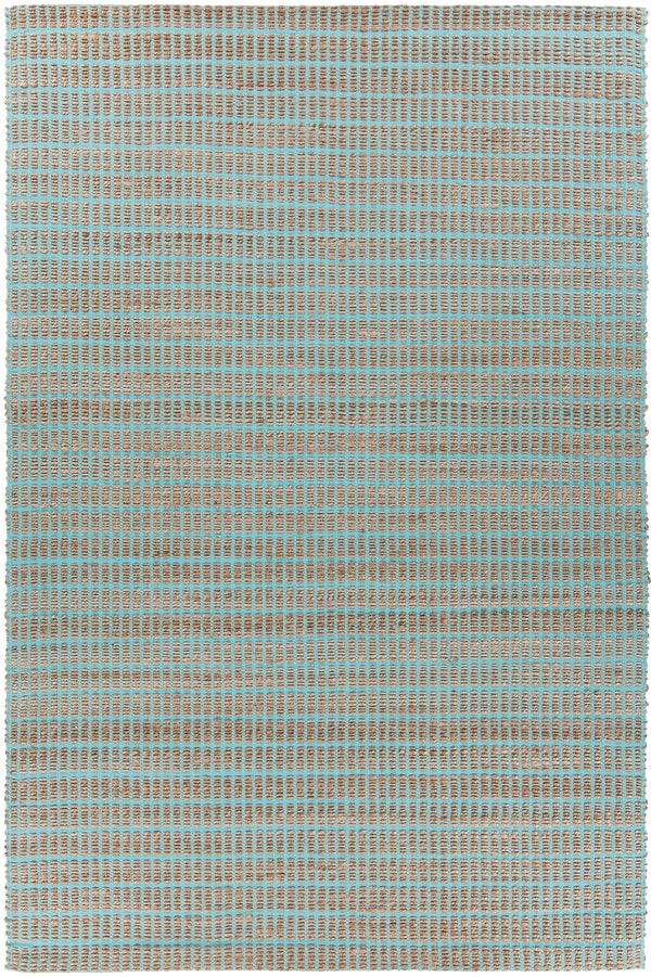 Chandra Rugs Abacus 60% Jute + 40% Cotton Hand-Woven Contemporary Rug Blue 7'9 x 10'6