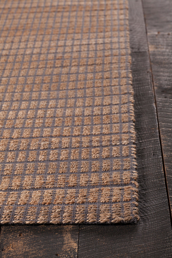 Chandra Rugs Abacus 60% Jute + 40% Cotton Hand-Woven Contemporary Rug Grey 7'9 x 10'6