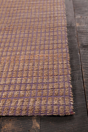 Chandra Rugs Abacus 60% Jute + 40% Cotton Hand-Woven Contemporary Rug Purple 7'9 x 10'6