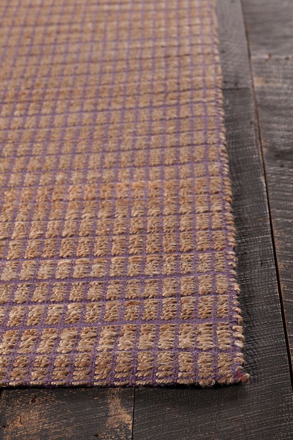 Chandra Rugs Abacus 60% Jute + 40% Cotton Hand-Woven Contemporary Rug Purple 7'9 x 10'6