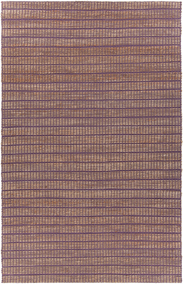 Chandra Rugs Abacus 60% Jute + 40% Cotton Hand-Woven Contemporary Rug Purple 7'9 x 10'6