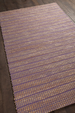 Chandra Rugs Abacus 60% Jute + 40% Cotton Hand-Woven Contemporary Rug Purple 7'9 x 10'6