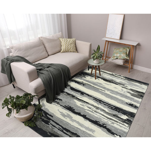 AMER Rugs Abstract ABS-6 Hand-Tufted Abstract Transitional Area Rug Dark Gray 9' x 13'