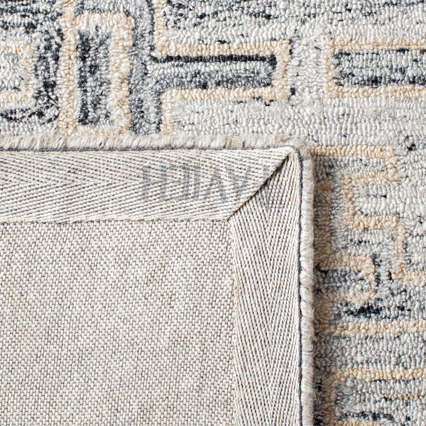 Abstract 142 Contemporary Hand Tufted 80% Polyester, 20% Wool Rug Ivory / Black