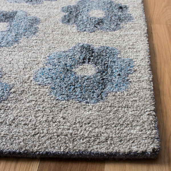 Safavieh Abstract 637 Hand Tufted 65% Wool, 25% Viscose, 10% Nylon Rug Grey / Blue 8' x 10'