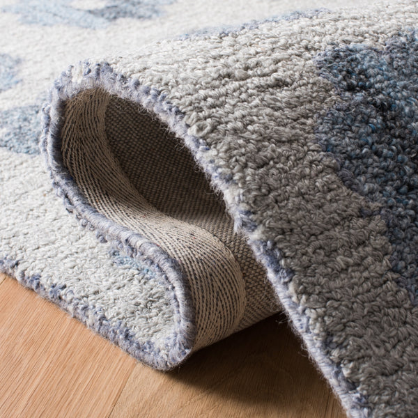 Safavieh Abstract 637 Hand Tufted 65% Wool, 25% Viscose, 10% Nylon Rug Grey / Blue 8' x 10'