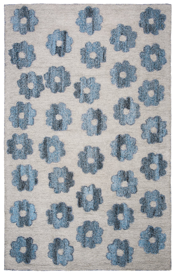 Safavieh Abstract 637 Hand Tufted 65% Wool, 25% Viscose, 10% Nylon Rug Grey / Blue 8' x 10'