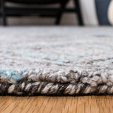 Safavieh Abstract 642 Hand Tufted Wool 65%, Viscose, 25%, Nylon 10% Rug Grey / Turquoise 9' x 12'