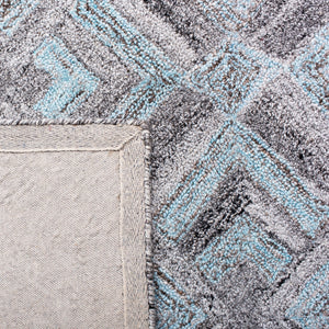 Safavieh Abstract 642 Hand Tufted Wool 65%, Viscose, 25%, Nylon 10% Rug Grey / Turquoise 9' x 12'