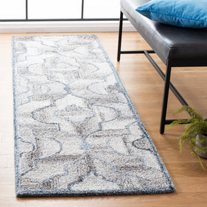 Safavieh Abstract 646 Hand Tufted Wool 65%, Viscose, 25%, Nylon 10% Rug Blue / Brown 9' x 12'