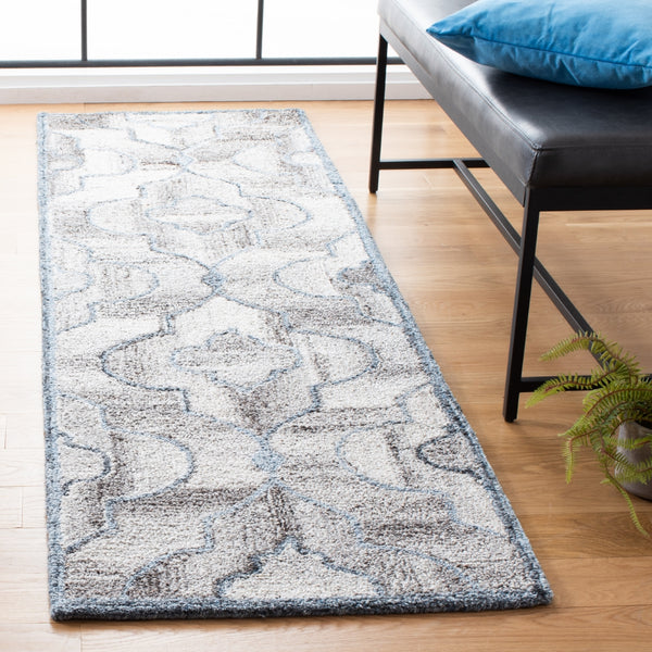 Safavieh Abstract 646 Hand Tufted Wool 65%, Viscose, 25%, Nylon 10% Rug Blue / Brown 9' x 12'