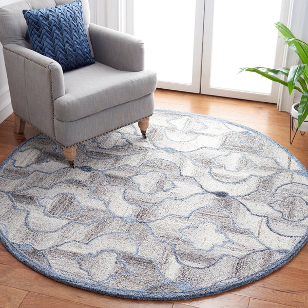 Safavieh Abstract 646 Hand Tufted Wool 65%, Viscose, 25%, Nylon 10% Rug Blue / Brown 9' x 12'
