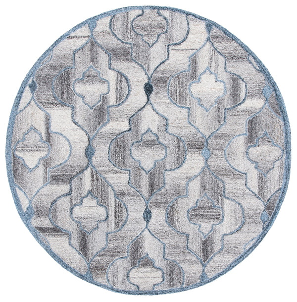Safavieh Abstract 646 Hand Tufted Wool 65%, Viscose, 25%, Nylon 10% Rug Blue / Brown 9' x 12'
