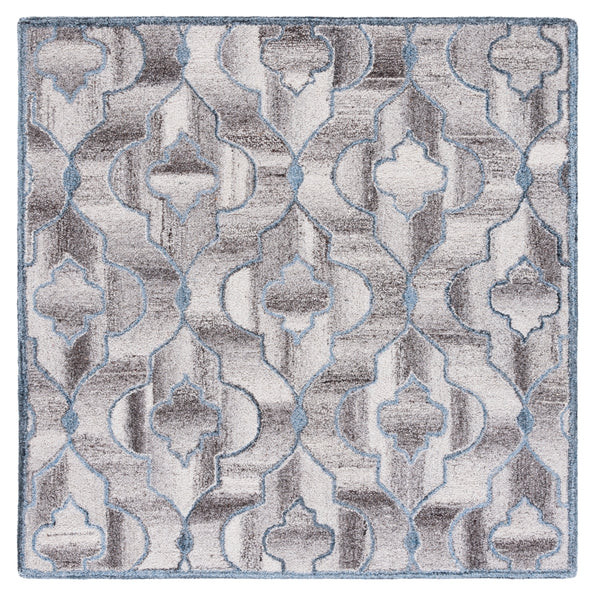 Safavieh Abstract 646 Hand Tufted Wool 65%, Viscose, 25%, Nylon 10% Rug Blue / Brown 9' x 12'