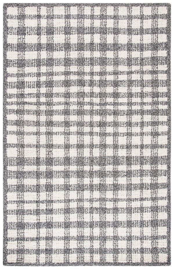 Safavieh Abstract 648 Hand Tufted Wool 65%, Viscose, 25%, Nylon 10% Rug Ivory / Black 9' x 12'